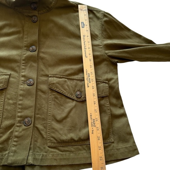 Madewell olive army green crop jacket in size large in excellent condition. - Picture 10 of 13